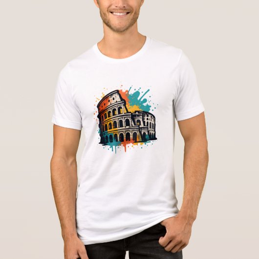 Colosseum Street Art – kleurrijk monument in Rome Tri-Blend Shirt (Voorkant)