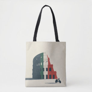 Colosseum Tricolore Schoudertas - Vespa Italiaans Tote Bag