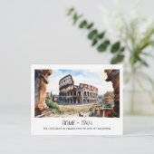Colosseum waterverf boog Constantijn Rome curio Briefkaart (Staand voorkant)