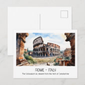 Colosseum waterverf boog Constantijn Rome curio Briefkaart (Voorkant / Achterkant)