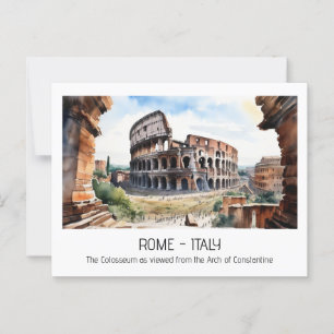 Colosseum waterverf boog Constantijn Rome curio Briefkaart