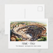 Colosseum waterverf uitzicht Rome momento Briefkaart (Voorkant / Achterkant)
