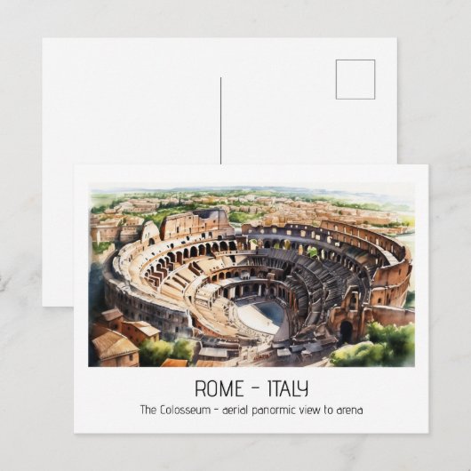 Colosseum waterverf uitzicht Rome momento Briefkaart (Voorkant / Achterkant)