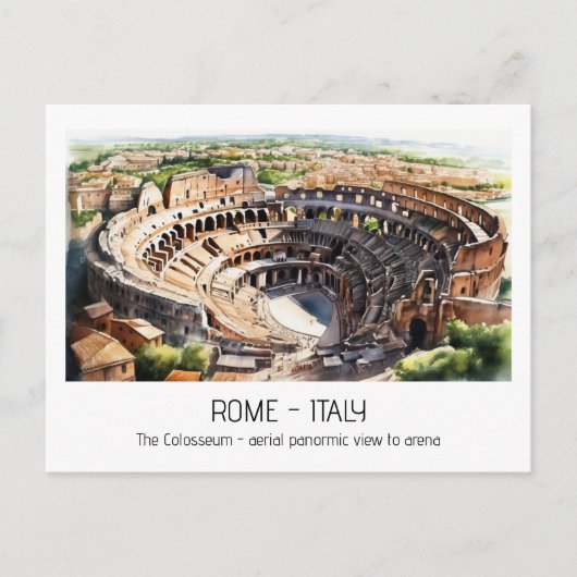 Colosseum waterverf uitzicht Rome momento Briefkaart (Voorkant)