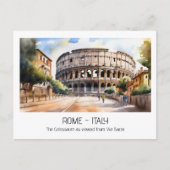 Colosseum waterverf Via Sacra Rome Tourist Briefkaart (Voorkant)