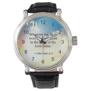 Colossiaans, 3:17, Christelijke Bijbelscripts Horloge