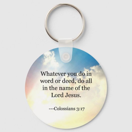 Colossiaans, 3:17, Christelijke Bijbelscripts Sleutelhanger (Achterkant)