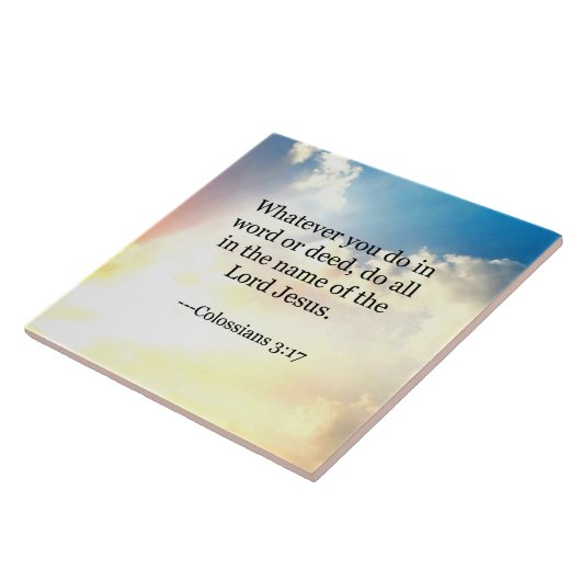 Colossiaans, 3:17, Christelijke Bijbelscripts Tegeltje (Zijkant)