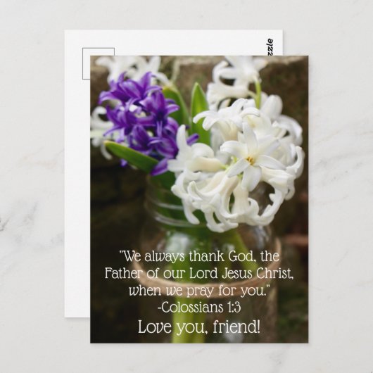Colossians 1:3 Hyacint Ansichtkaart Briefkaart (Voorkant / Achterkant)