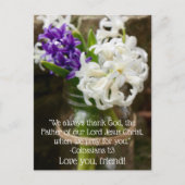 Colossians 1:3 Hyacint Ansichtkaart Briefkaart (Voorkant)