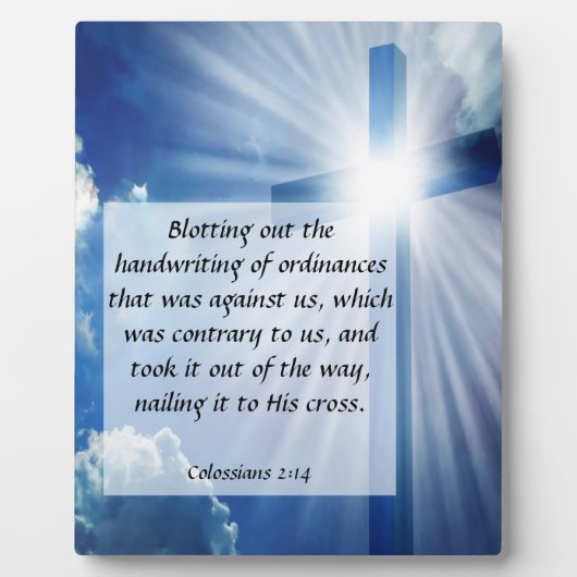 Colossians 2:14 Plaque Fotoplaat (Voorkant)