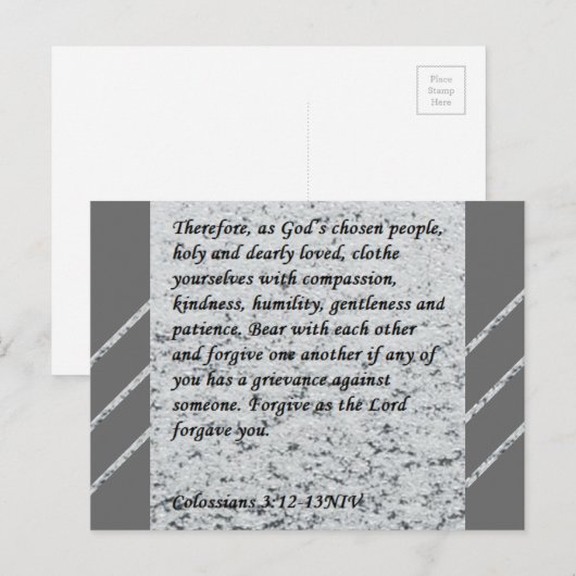Colossians 3:12-13 Scripture Post Card Briefkaart (Voorkant / Achterkant)