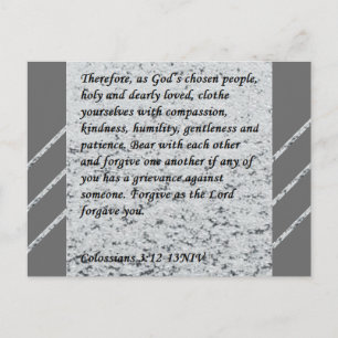Colossians 3:12-13 Scripture Post Card Briefkaart