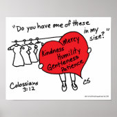 Colossians 3:12 Rood Poster van het hart (Voorkant)