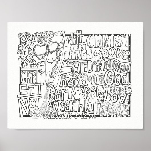 Colossians 3:12 / Verse voor het kleuren van scrip Poster (Voorkant)