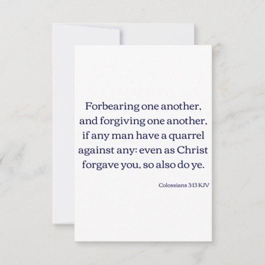 Colossians 3:13 KJV Bijbel Verse Flat Greeting Kaart (Voorkant)