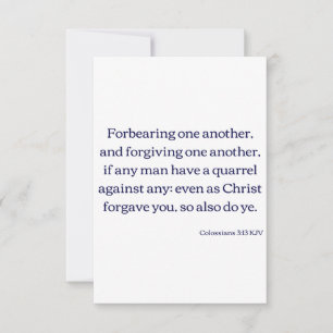 Colossians 3:13 KJV Bijbel Verse Flat Greeting Kaart