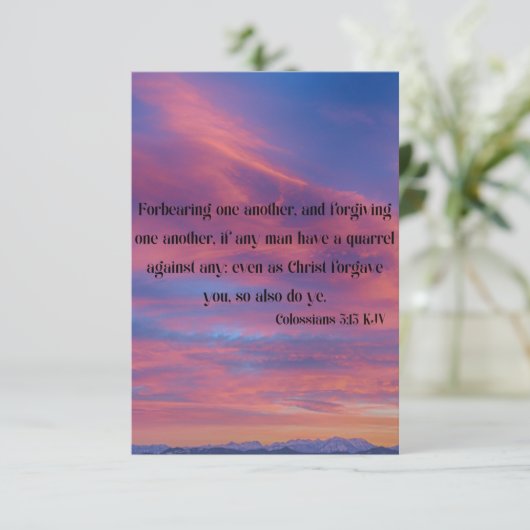 Colossians 3:13 KJV Bijbel Verse Pic Flat Greeting Kaart (Staand voorkant)