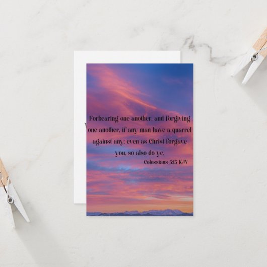 Colossians 3:13 KJV Bijbel Verse Pic Flat Greeting Kaart (Voorkant / Achterkant in situ)