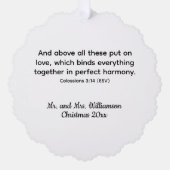 Colossians 3:14 Love and Harmony Bible Verse Ornament Kaart (Voorkant)