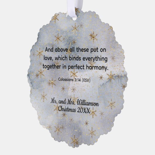 Colossians 3:14 Love and Harmony  Ornament Kaart (Links)