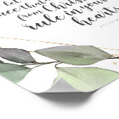 Colossians 3:15 Verse met goud en Plant Poster (Hoek)