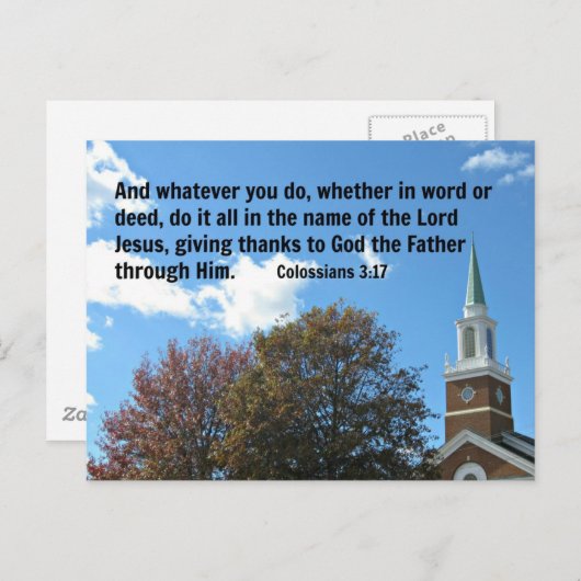 Colossians 3:17 En wat je ook doet, of... Briefkaart (Voorkant / Achterkant)