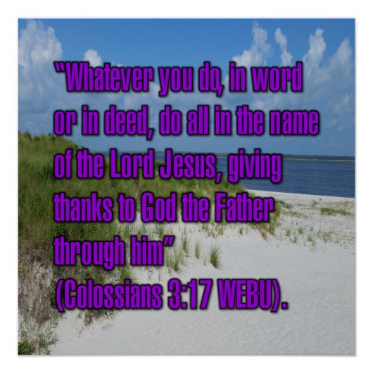 Colossians 3:17 WEBU Perfect Poster (Voorkant)