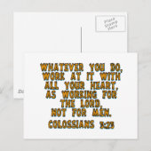Colossians 3:23 briefkaart (Voorkant / Achterkant)