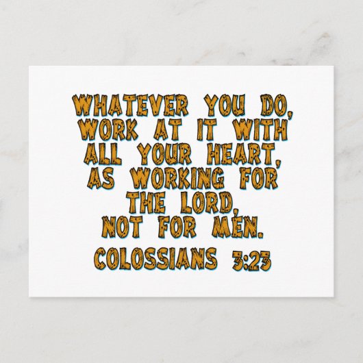 Colossians 3:23 briefkaart (Voorkant)