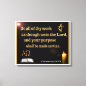 Colossians 3:23 Gewatteerd Canvas Afdruk (Voorkant)