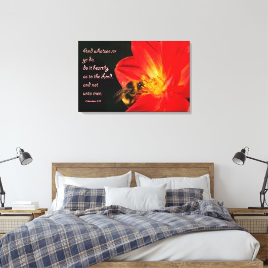 Colossians 3:23 op wandkunst canvas afdruk (Insitu (Slaapkamer))