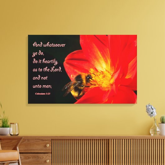 Colossians 3:23 op wandkunst canvas afdruk (Insitu (Woonkamer))