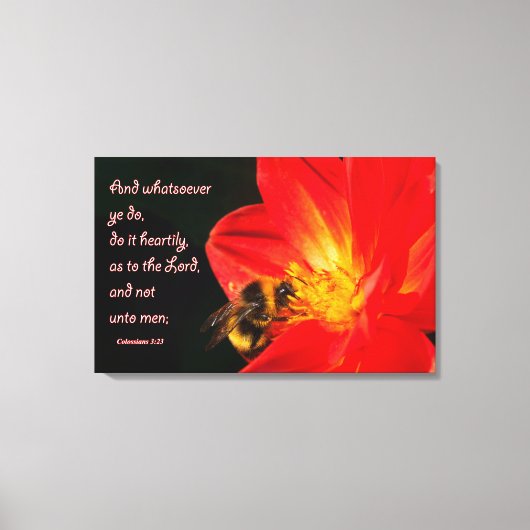 Colossians 3:23 op wandkunst canvas afdruk (Voorkant)