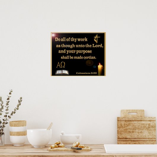 Colossians 3:23 poster (Keuken)