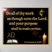 Colossians 3:23 poster (Voorkant)