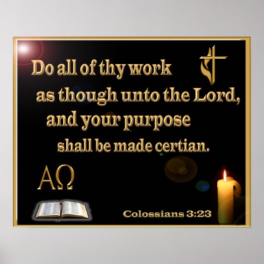 Colossians 3:23 poster (Voorkant)