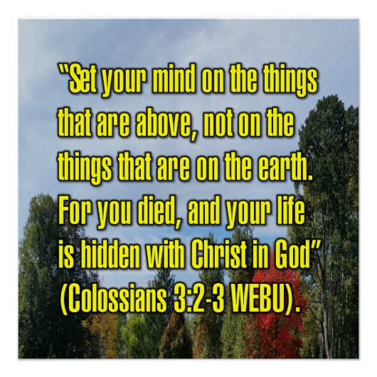 Colossians 3:2-3 WEBU Perfect Poster (Voorkant)