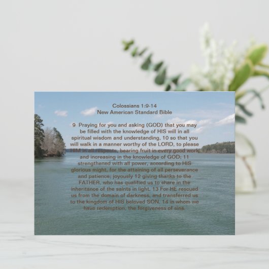 Colossians Complete Coverage Prayer Note Kaart (Staand voorkant)