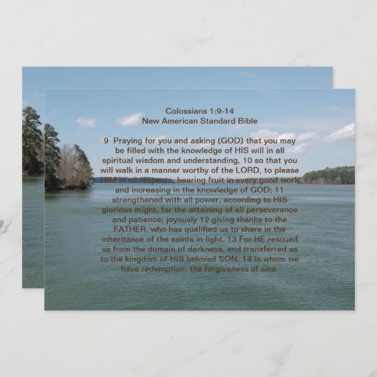 Colossians Complete Coverage Prayer Note Kaart (Voorkant / Achterkant)