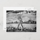 Colossus of Rhodes Black and White Briefkaart (Voorkant / Achterkant)
