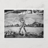 Colossus of Rhodes Black and White Briefkaart (Voorkant)