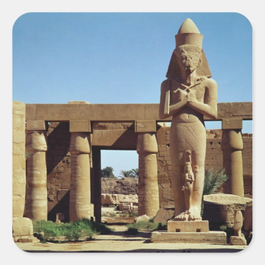 Colossus van Ramses II: standbeeld van Ramses Vierkante Sticker (Voorkant)