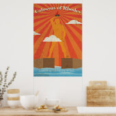 Colossus van Rhodes het Ancient Wonder Poster (Keuken)