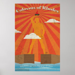 Colossus van Rhodes het Ancient Wonder Poster