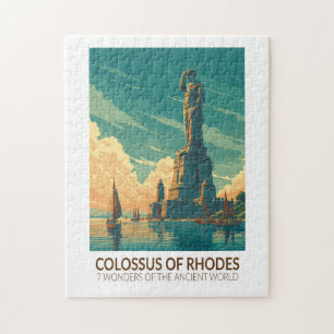 Colossus van Rhodos Zeven Wereldwonderen Kunst Legpuzzel