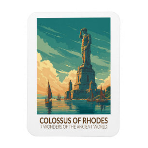 Colossus van Rhodos Zeven Wereldwonderen Kunst Magneet