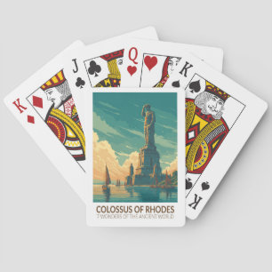 Colossus van Rhodos Zeven Wereldwonderen Kunst Pokerkaarten
