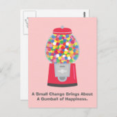 Colouful Gumball Machine Pun Quote on Change Briefkaart (Voorkant / Achterkant)