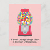 Colouful Gumball Machine Pun Quote on Change Briefkaart (Voorkant)